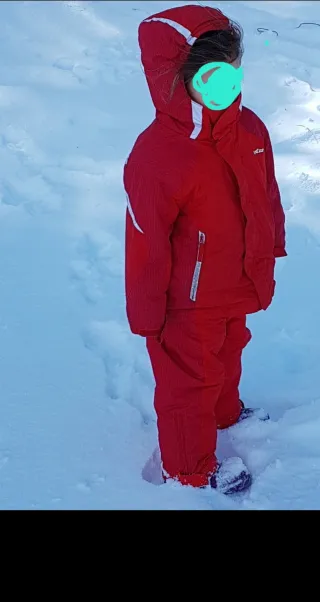 Mono de esquí rojo para niño/niña