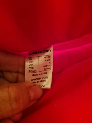 Mono de esquí rojo para niño/niña