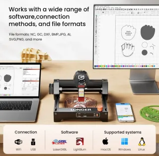 Grabadora Láser 2.5W Longer Negra NUEVA