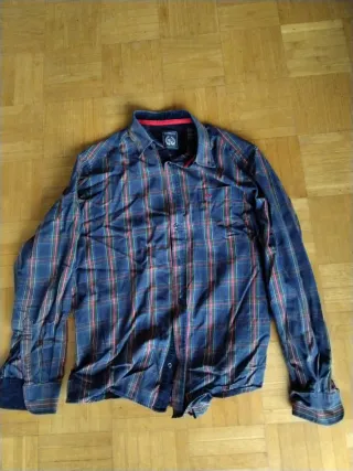 Camisa de cuadros hombre manga larga