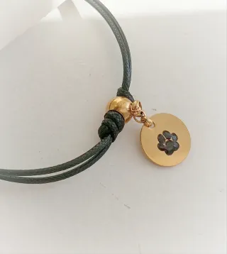 Pulsera Acero HUELLITA Mascota correa Negra