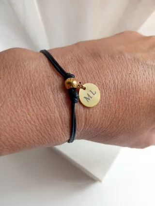 Pulsera Acero HUELLITA Mascota correa Negra