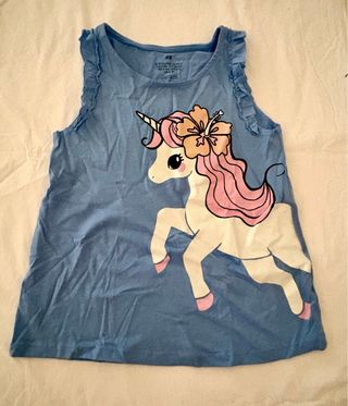Camiseta unicornio H&M niña 6-7 años