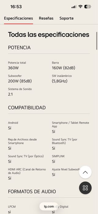Barra de Sonido LG SK5 R con Subwoofer Inalámbrico