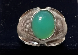Anello Argento Quarzo Verde Menta