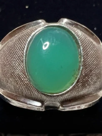 Anello Argento Quarzo Verde Menta