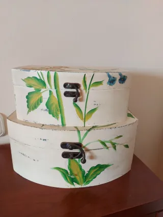 Conjunto 2 Cajas Decorativas Madera Dif Tamaños