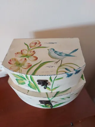 Conjunto 2 Cajas Decorativas Madera Dif Tamaños