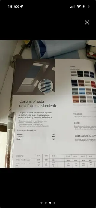 Cortina Velux CK04 plisada 1259s color beige FHL