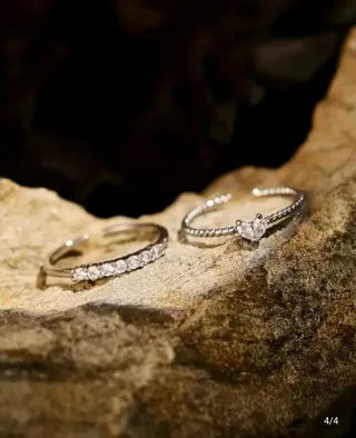 Anillo Corazón Ajustable Plateado