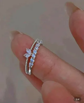 Anillo Corazón Ajustable Plateado