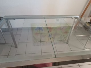 Mesa Comedor Cristal y Metal
