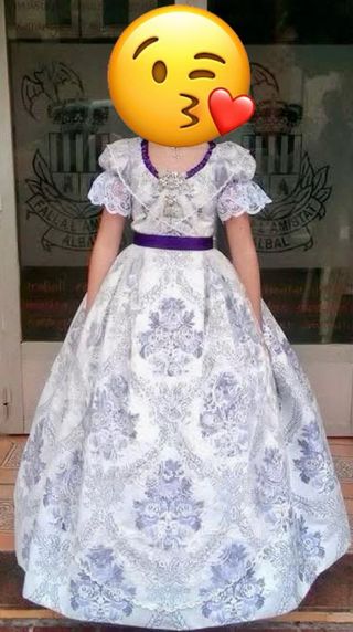 Traje de Fallera Blanco y Morado