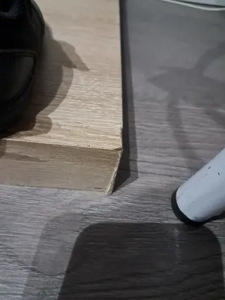 Mueble TV madera y blanco con cristal