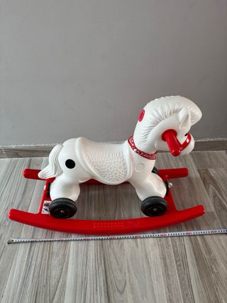 Caballo balancín infantil blanco y rojo