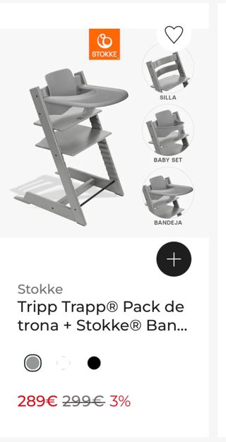 Trona Stokke Silla Bebé Madera y Plástico
