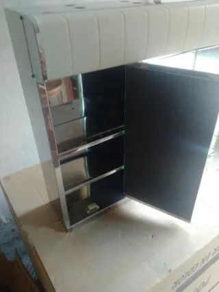 Espejo baño metal y cristal