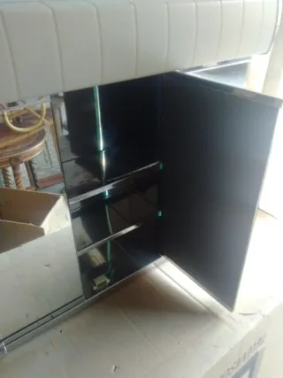 Espejo baño metal y cristal