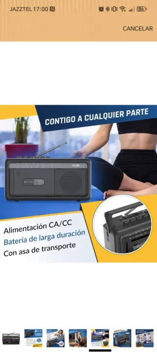 KLIM Boombox Radiocasete AM/FM Negro