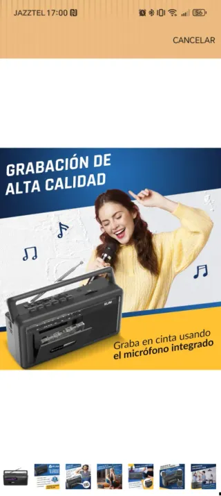 KLIM Boombox Radiocasete AM/FM Negro