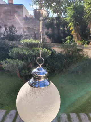 Lámpara vintage cristal hilado tulipa farol