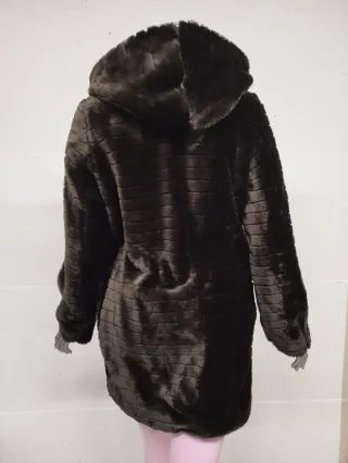 Pelliccia ecologica donna invernale marrone