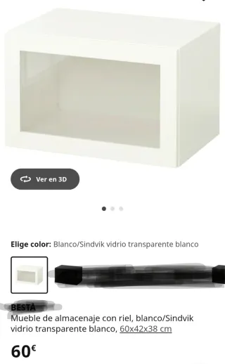 Mueble Blanco con puertas de Cristal