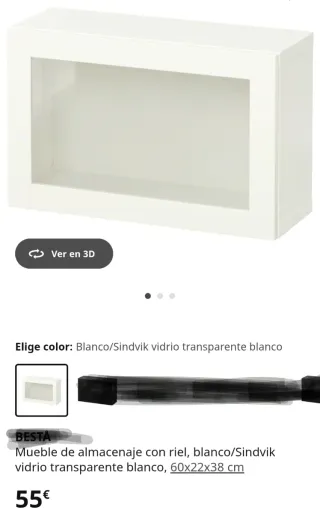 Mueble Blanco con puertas de Cristal