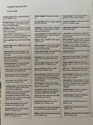 Guillotine gioco da tavolo