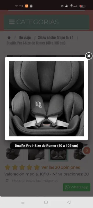 Silla de coche para bebé