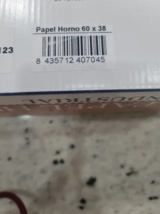 Papel Horno Vegetal 38cm x 60 metros