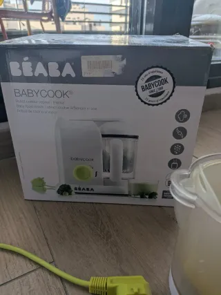 Babycook Beaba Blanco Verde, todos los accesorios