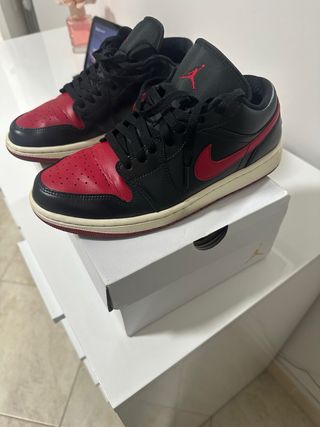 Scarpe Jordan 1 Low Black Red