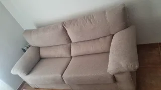 Sofá de tela beige 2 plazas