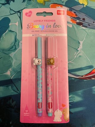 Set 2 Penne Gel Lovely Friends Beary in love