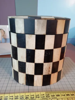 Joyero Vintage Hueso Damero