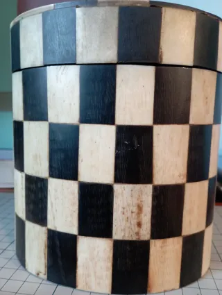 Joyero Vintage Hueso Damero