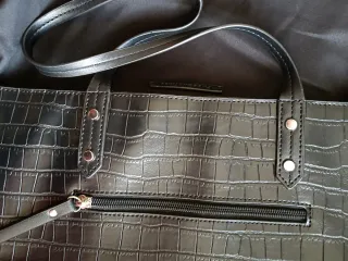 Bolso Paco Martínez negro grande efecto cocodrilo