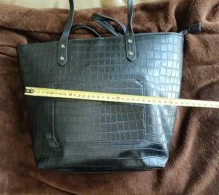 Bolso Paco Martínez negro grande efecto cocodrilo