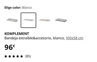 Bandeja extraíble KOMPLEMENT 100x58 cm