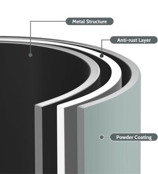 Mesa auxiliar metálica color verde azulado