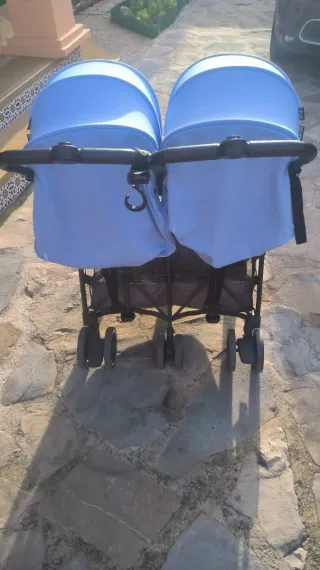 Carrito Gemelar Baby Monster Azul