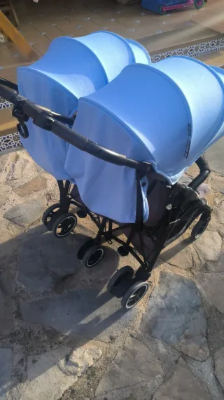 Carrito Gemelar Baby Monster Azul