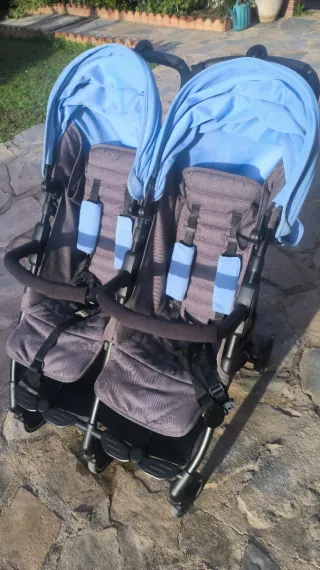 Carrito Gemelar Baby Monster Azul