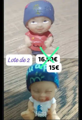 Lote 2 Bebés Roscón Pelón