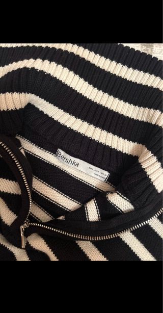 Jersey Bershka rayas blanco y negro
