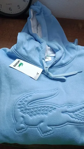 Sudadera Lacoste Celeste con Capucha