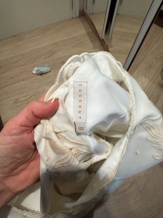 Traje Comunión Niña Blanco y verde aguamarina 120