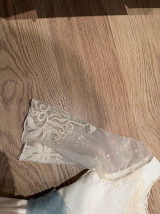 Traje Comunión Niña Blanco y verde aguamarina 120