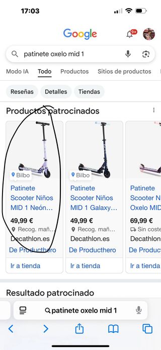 Patinete infantil morado